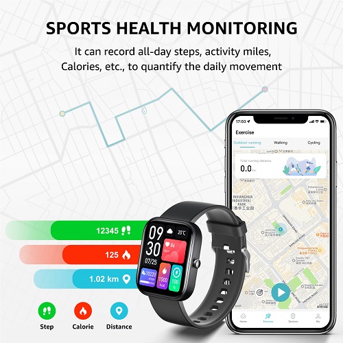 2.0 Big Face Smart Watch Bluetooth Call iOS Android Wrist Watches 100+  Multi Sport Modes GPS Track Recording Step Tracker Stopwatch Calorie  Counter